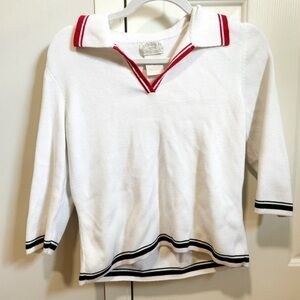 Vintage V-Neck Collared Sweater